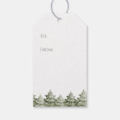 Rustic Christmas Pine Wreath and Greenery ギフトタグ (裏面)