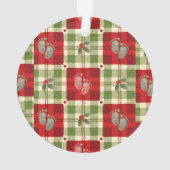 Rustic Christmas Plaid Baby’s First Christmas オーナメント (裏面)