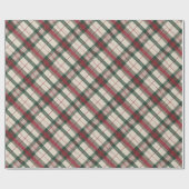 Rustic Christmas Plaid Wrapping Paper ラッピングペーパー (フラット)