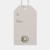 Rustic Christmas Potted Tree - Neutral ギフトタグ (裏面)