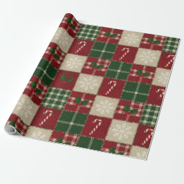 Rustic Christmas Quilt Plaid ラッピングペーパー