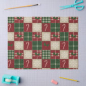 Rustic Christmas Quilt Plaid 薄葉紙 (クラフト)