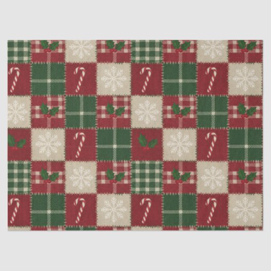 Rustic Christmas Quilt Plaid 薄葉紙 (正面)