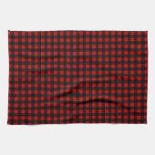 Rustic Christmas Red & Black Buffalo Plaid  キッチンタオル (横)