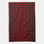 Rustic Christmas Red & Black Buffalo Plaid  キッチンタオル (縦)
