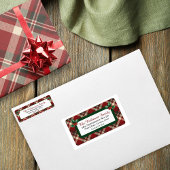 Rustic Christmas Red Green Tartan Plaid Address ラベル