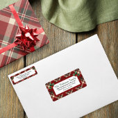 Rustic Christmas Red Green Tartan Plaid Address ラベル