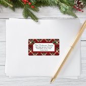 Rustic Christmas Red Green Tartan Plaid Address ラベル