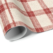 Rustic Christmas Red Plaid Wrapping Paper ラッピングペーパー (ロールコーナー)