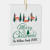 Rustic Christmas Reindeer Ornaments Holiday Photo セラミックオーナメント (右)