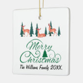 Rustic Christmas Reindeer Ornaments Holiday Photo セラミックオーナメント (左)