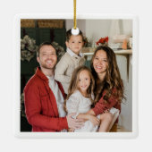 Rustic Christmas Reindeer Ornaments Holiday Photo セラミックオーナメント (裏面)