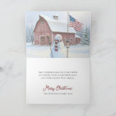 Rustic Christmas Snowman American Flag シーズンカード (内部)