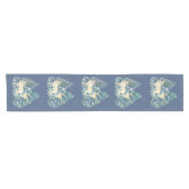 Rustic Christmas Snowy Forest Deer Decor For Home ショートテーブルランナー (横)