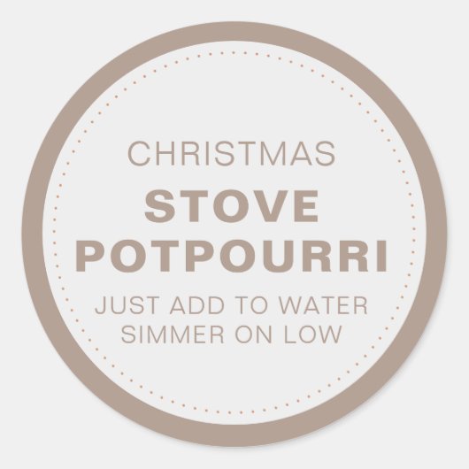 Rustic Christmas Stove Potpourri ラウンドシール (正面)