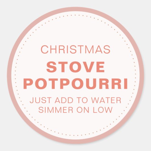 Rustic Christmas Stove Potpourri ラウンドシール (正面)