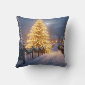 Rustic Christmas Throw Pillows – Village Tree, San クッション (裏面)