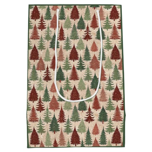 Rustic Christmas Tree ミディアムペーパーバッグ (裏面)