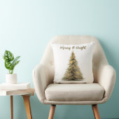 Rustic Christmas Tree Accent Pillow Festive Quote クッション (椅子)