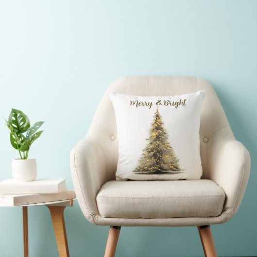 Rustic Christmas Tree Accent Pillow Festive Quote クッション (椅子)