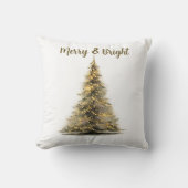 Rustic Christmas Tree Accent Pillow Festive Quote クッション (正面)