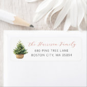 Rustic Christmas Tree In Basket Address ラベル (インサイチュ)