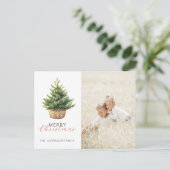 Rustic Christmas Tree In Basket Photo シーズンポストカード (スタンド正面)