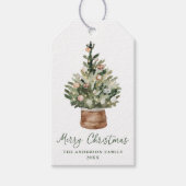 Rustic Christmas Tree Ornaments Neutral Holiday ギフトタグ (正面)