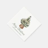 Rustic Christmas Tree Ornaments Neutral Holiday スタンダードカクテルナプキン (角)