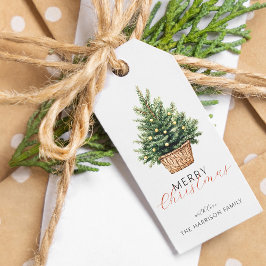 Rustic Christmas Tree Personalized ギフトタグ