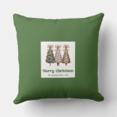 Rustic Christmas Trees Minimalist Name Custom  クッション (裏面)