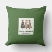 Rustic Christmas Trees Minimalist Name Custom  クッション (正面)