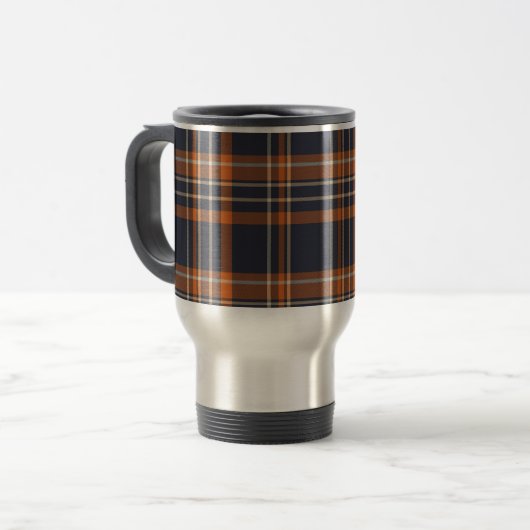 Rustic Christmas/winter plaid トラベルマグ (正面左)
