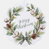 Rustic Christmas Wreath オーナメントカード (裏面)