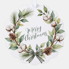 Rustic Christmas Wreath オーナメントカード