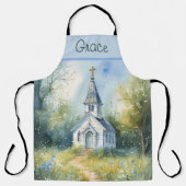 Rustic Church Path in Wildflower Meadow エプロン (正面)