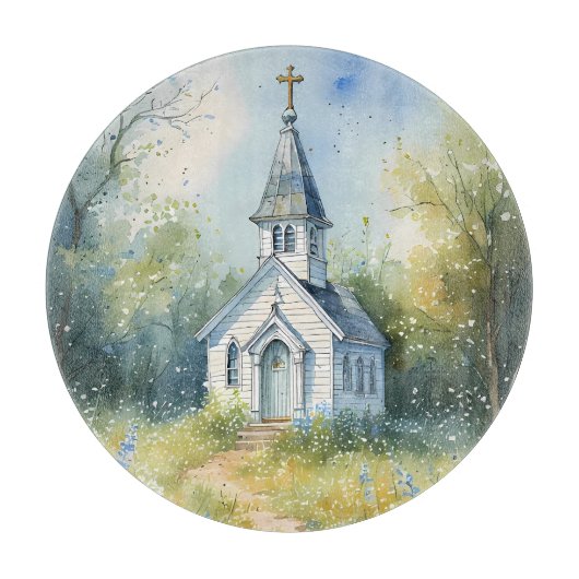 Rustic Church Path in Wildflower Meadow カッティングボード (正面)