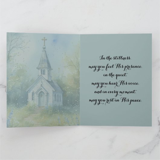 Rustic Church Path in Wildflower Meadow カード (内部)