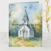 Rustic Church Path in Wildflower Meadow カード (黄色い花)