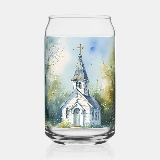 Rustic Church Path in Wildflower Meadow ガラス缶 (正面)