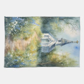 Rustic Church Path in Wildflower Meadow キッチンタオル (横)