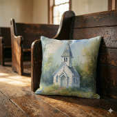 Rustic Church Path in Wildflower Meadow クッション