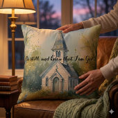 Rustic Church Path in Wildflower Meadow クッション