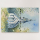 Rustic Church Path in Wildflower Meadow ジグソーパズル (横)