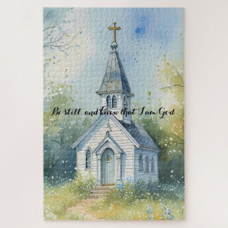 Rustic Church Path in Wildflower Meadow ジグソーパズル