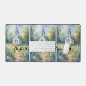 Rustic Church Path in Wildflower Meadow デスクマット (キーボード&マウス)