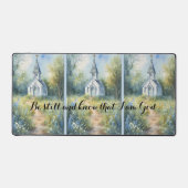 Rustic Church Path in Wildflower Meadow デスクマット (正面)