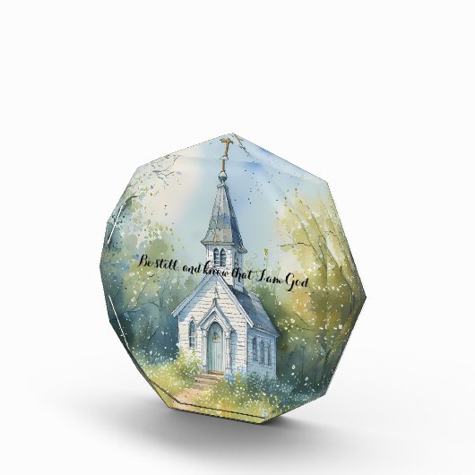 Rustic Church Path in Wildflower Meadow フォトブロック (右)