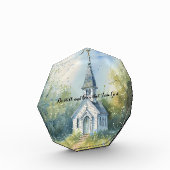 Rustic Church Path in Wildflower Meadow フォトブロック (左)