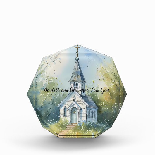 Rustic Church Path in Wildflower Meadow フォトブロック (正面)